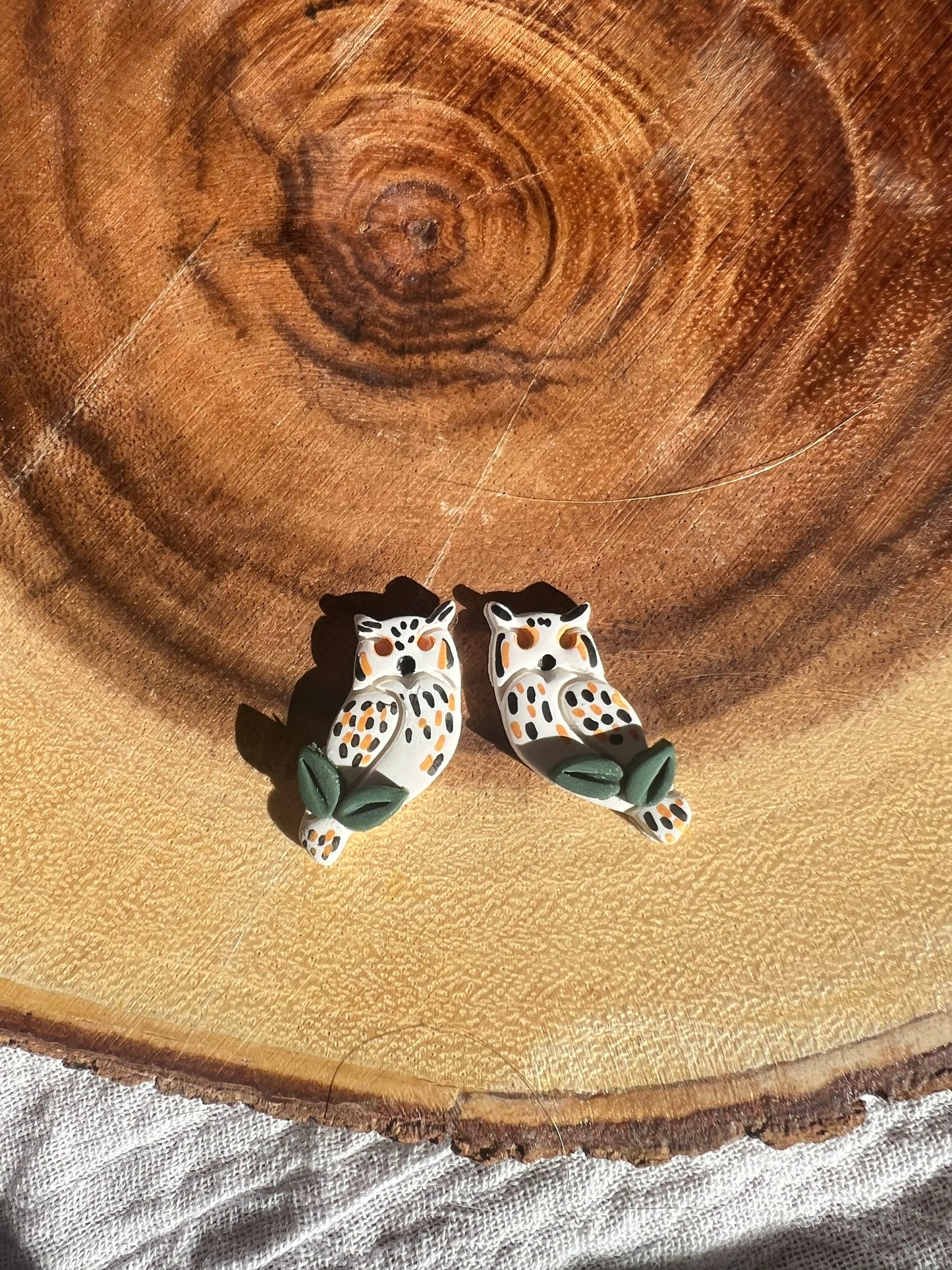Birds Coming Home | Polymer clay stud
