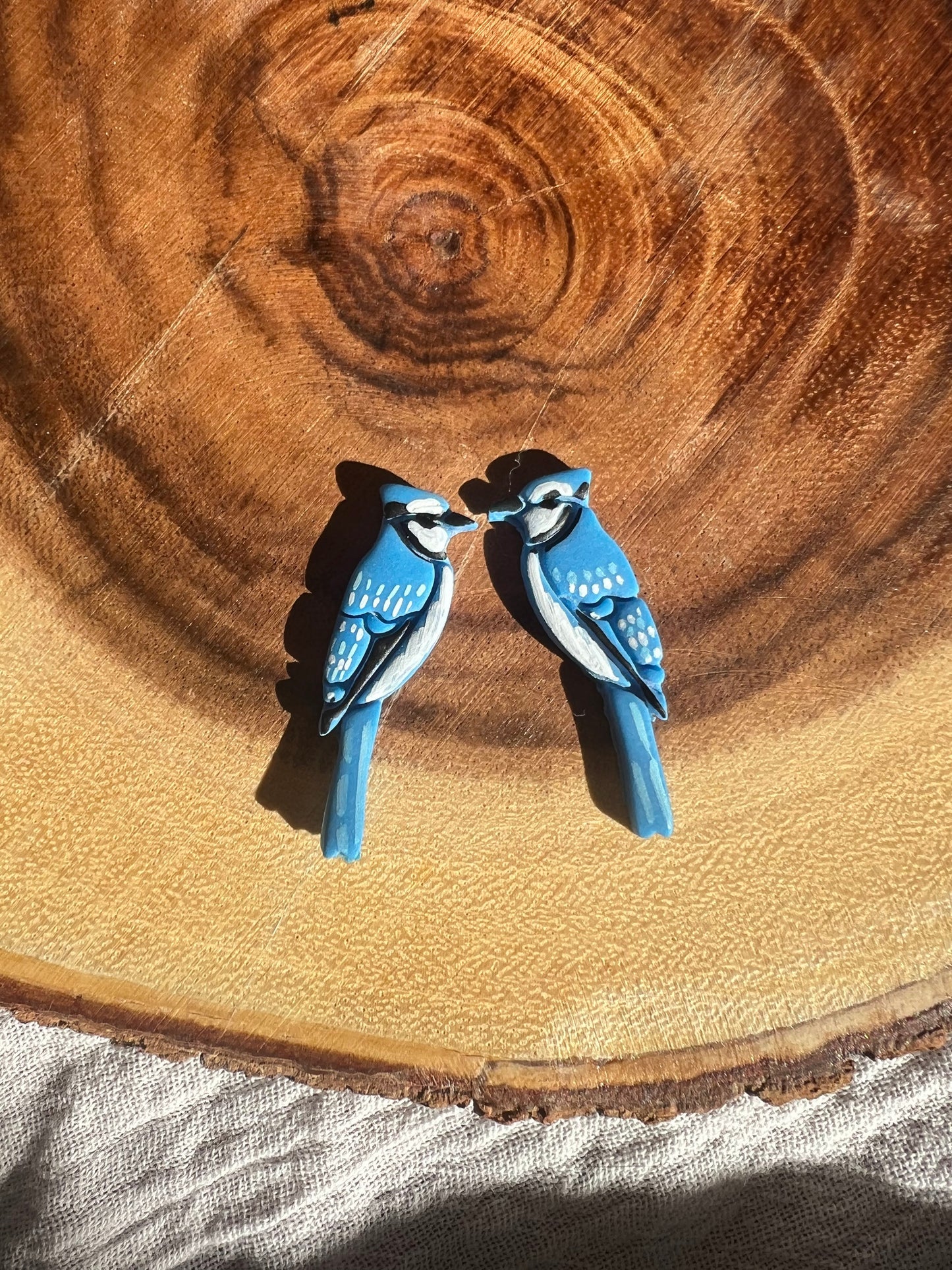 Birds Coming Home | Polymer clay stud