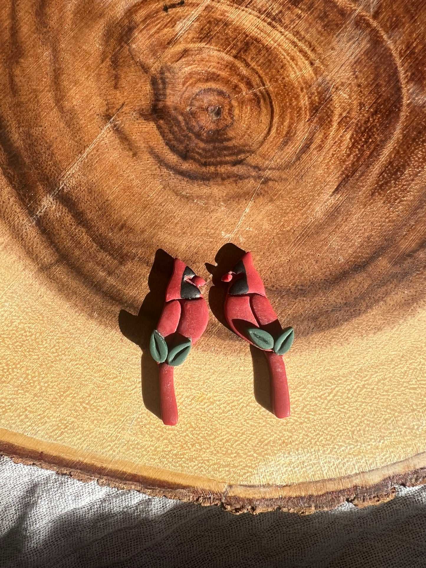 Birds Coming Home | Polymer clay stud