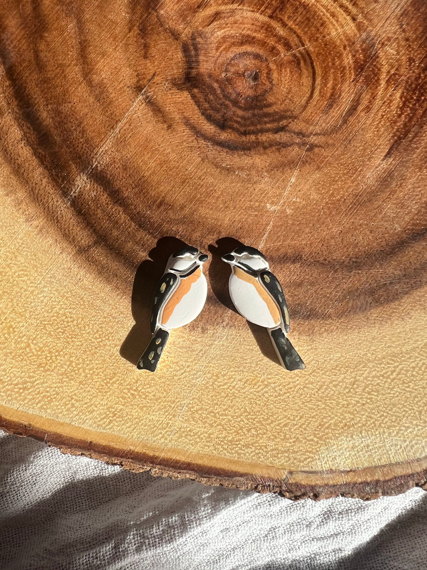 Birds Coming Home | Polymer clay stud