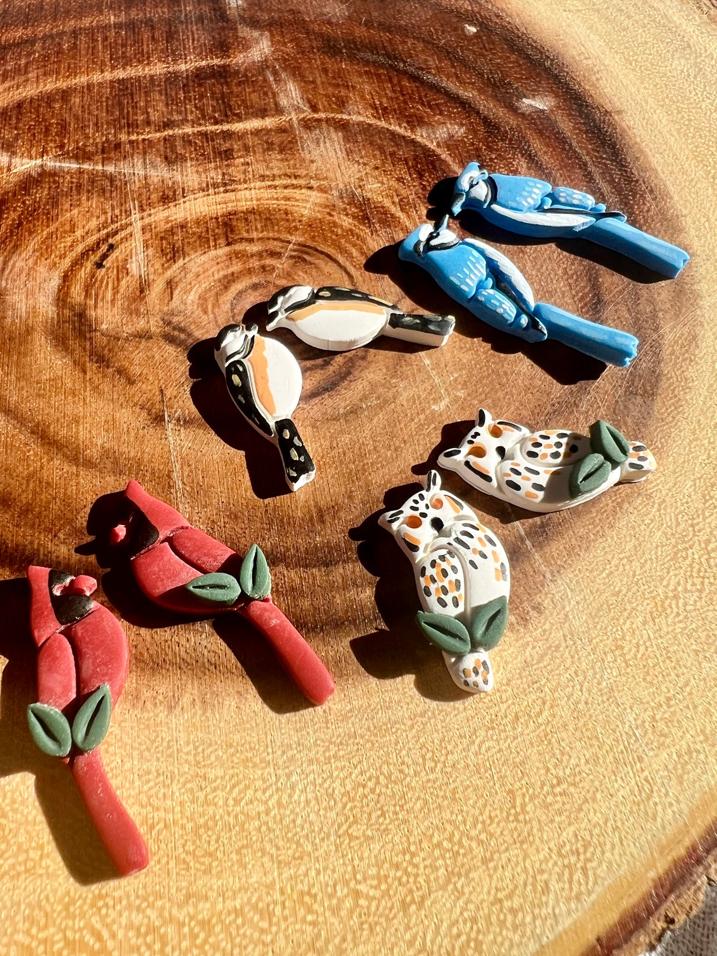 Birds Coming Home | Polymer clay stud