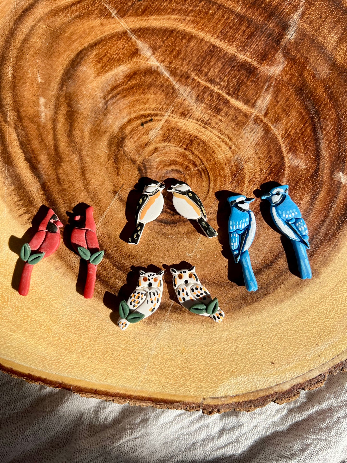 Birds Coming Home | Polymer clay stud