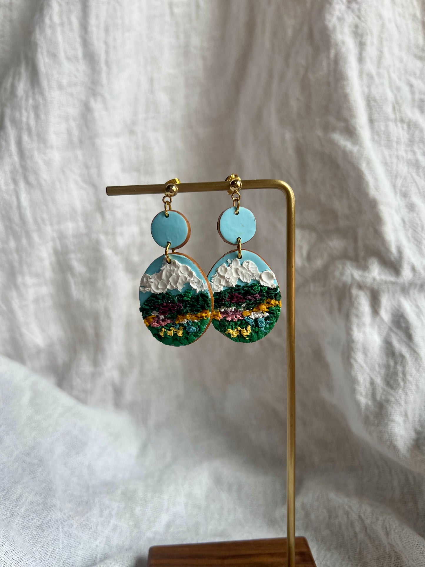 Painters Delight- Polymerclay painted earrings