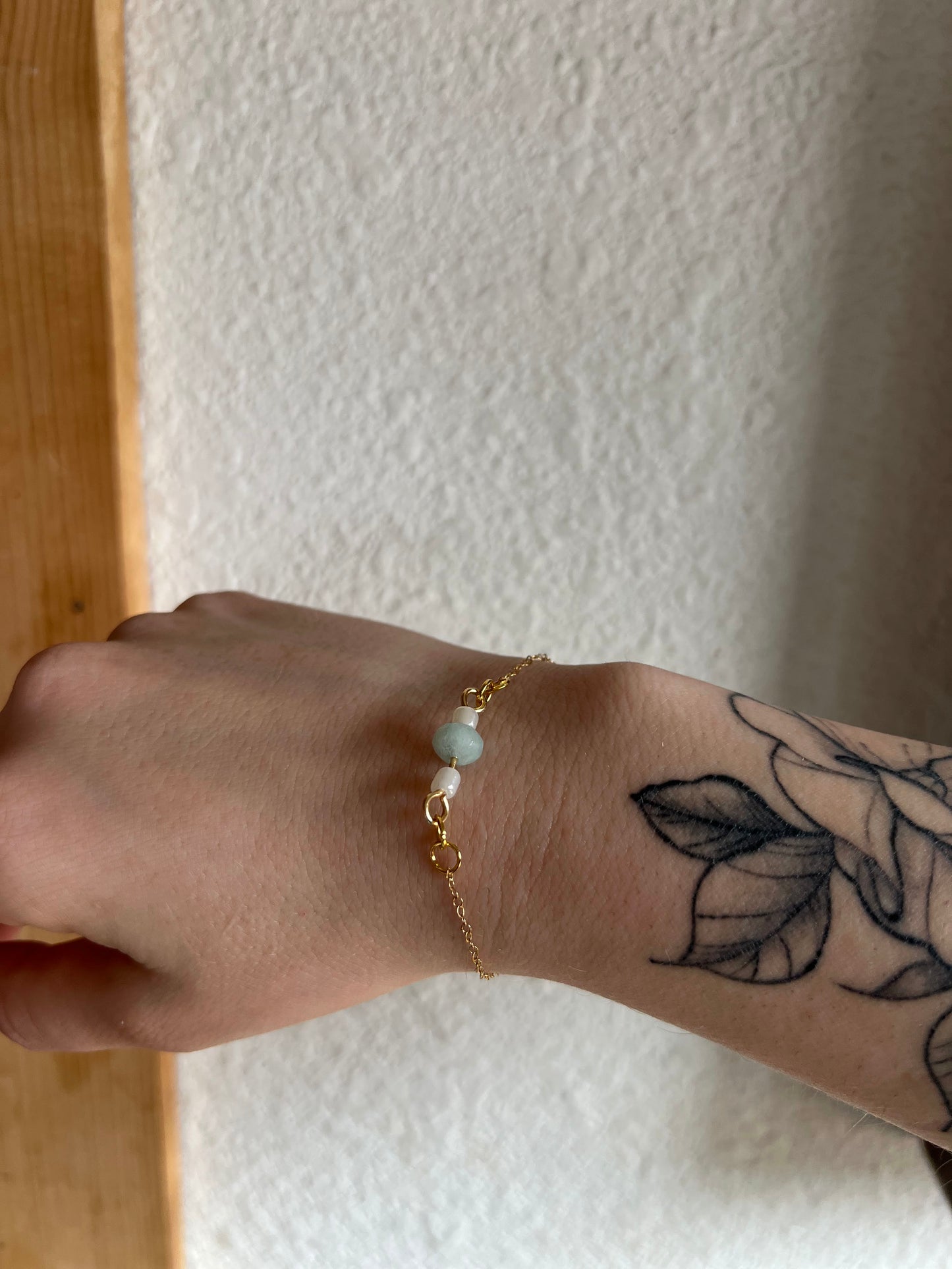 Gold Chained Bracelets: Aqua Serenity & Mauve Bliss