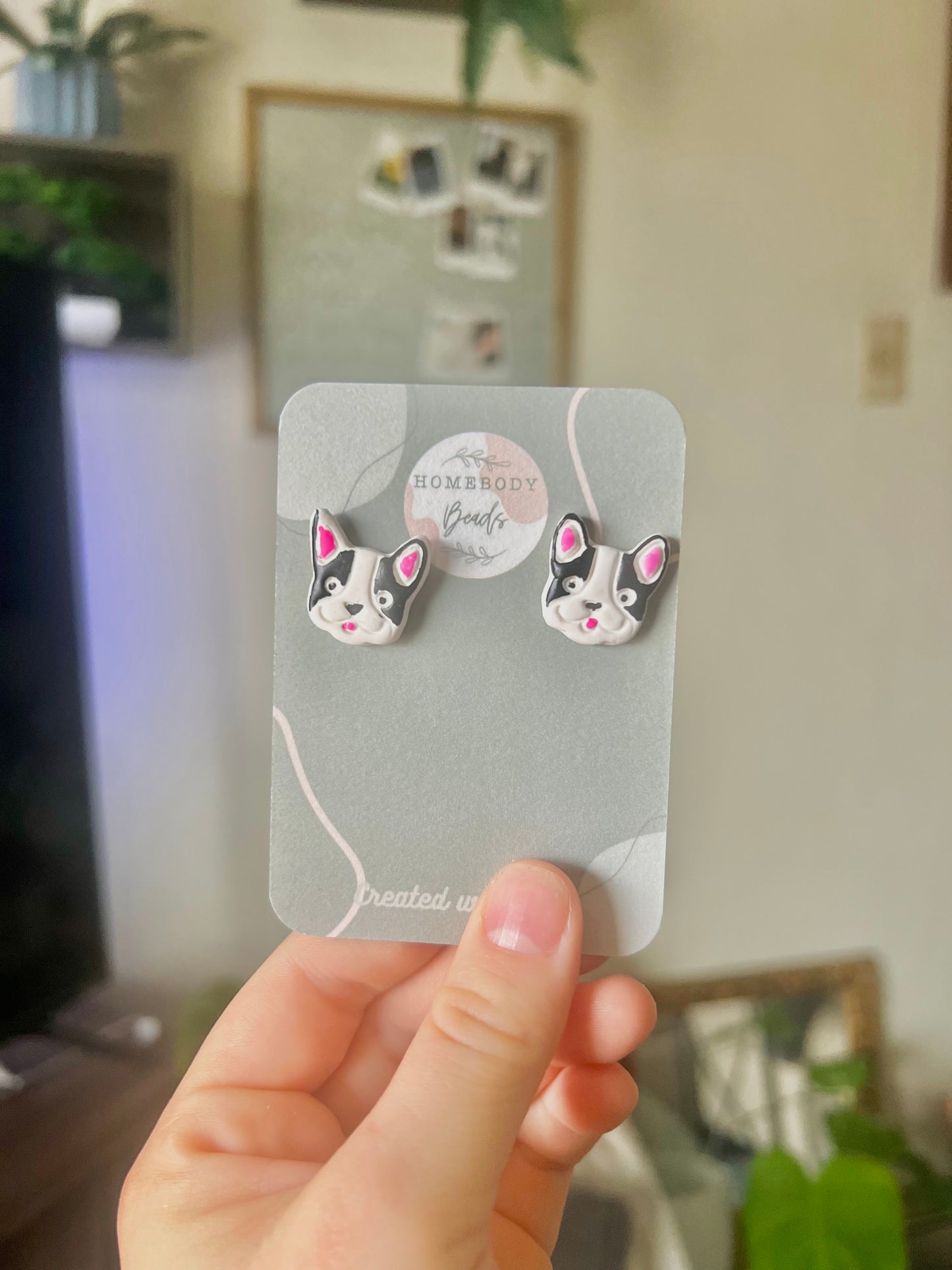 Puppy Studs- Polymer clay stud earring