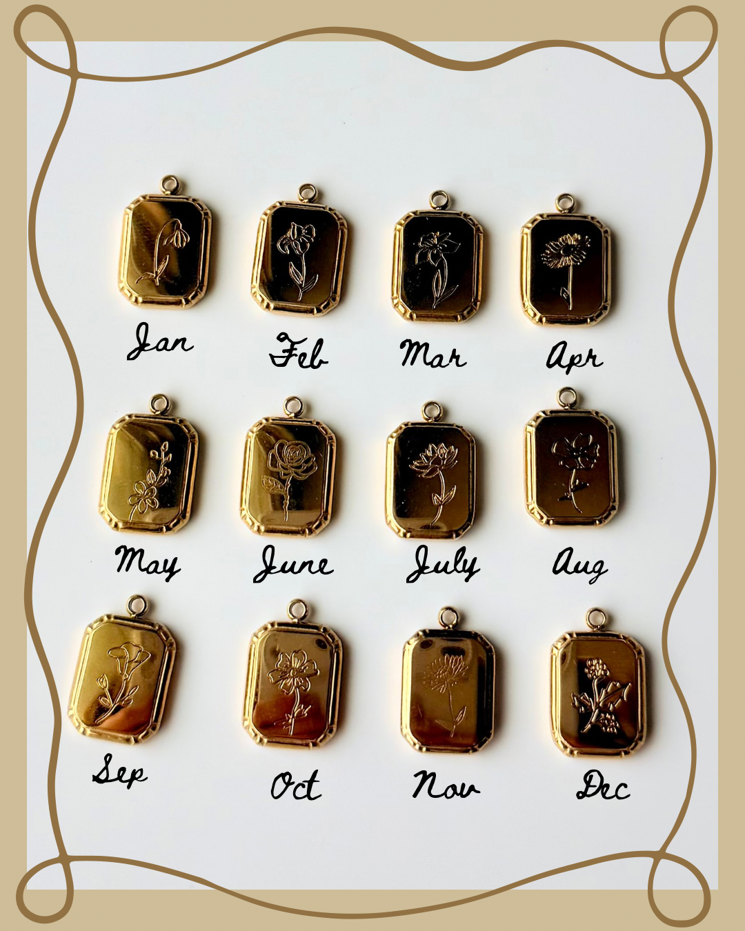 Dainty birth flower necklaces