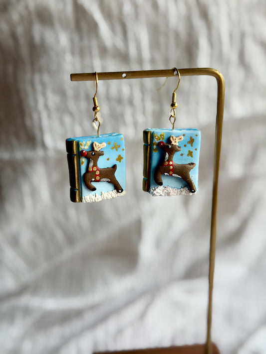 Rudolph book earrings
