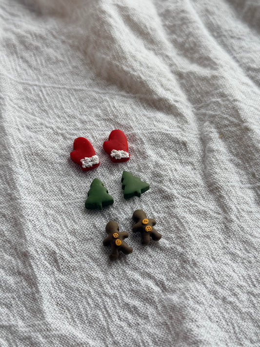Christmas Studs (three pack)