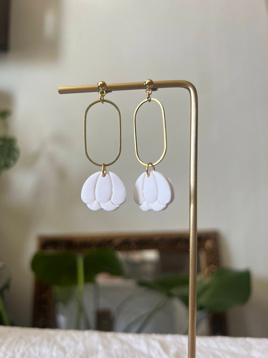 Jasmine- Polymer clay drop earring