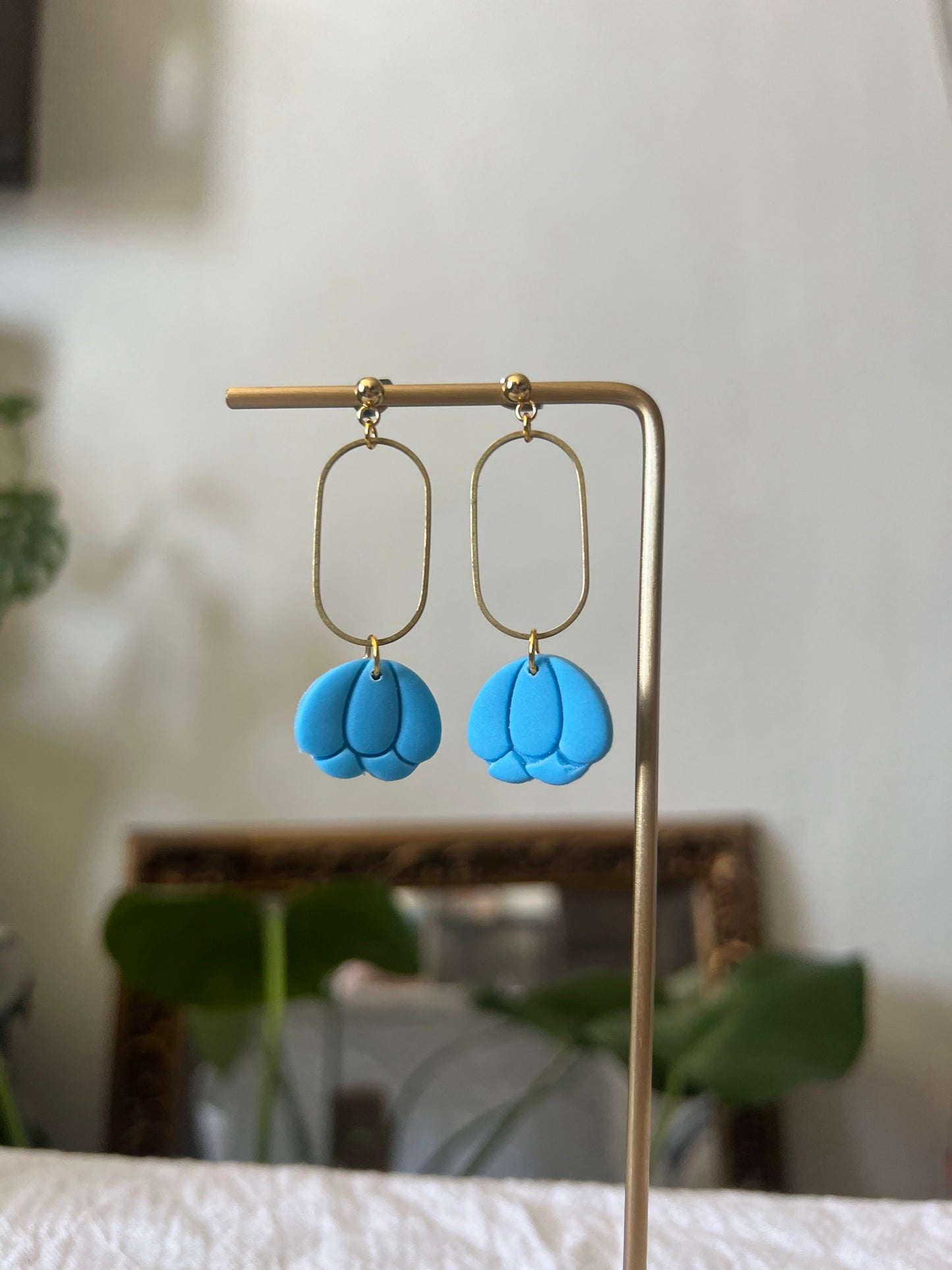 Jasmine- Polymer clay drop earring