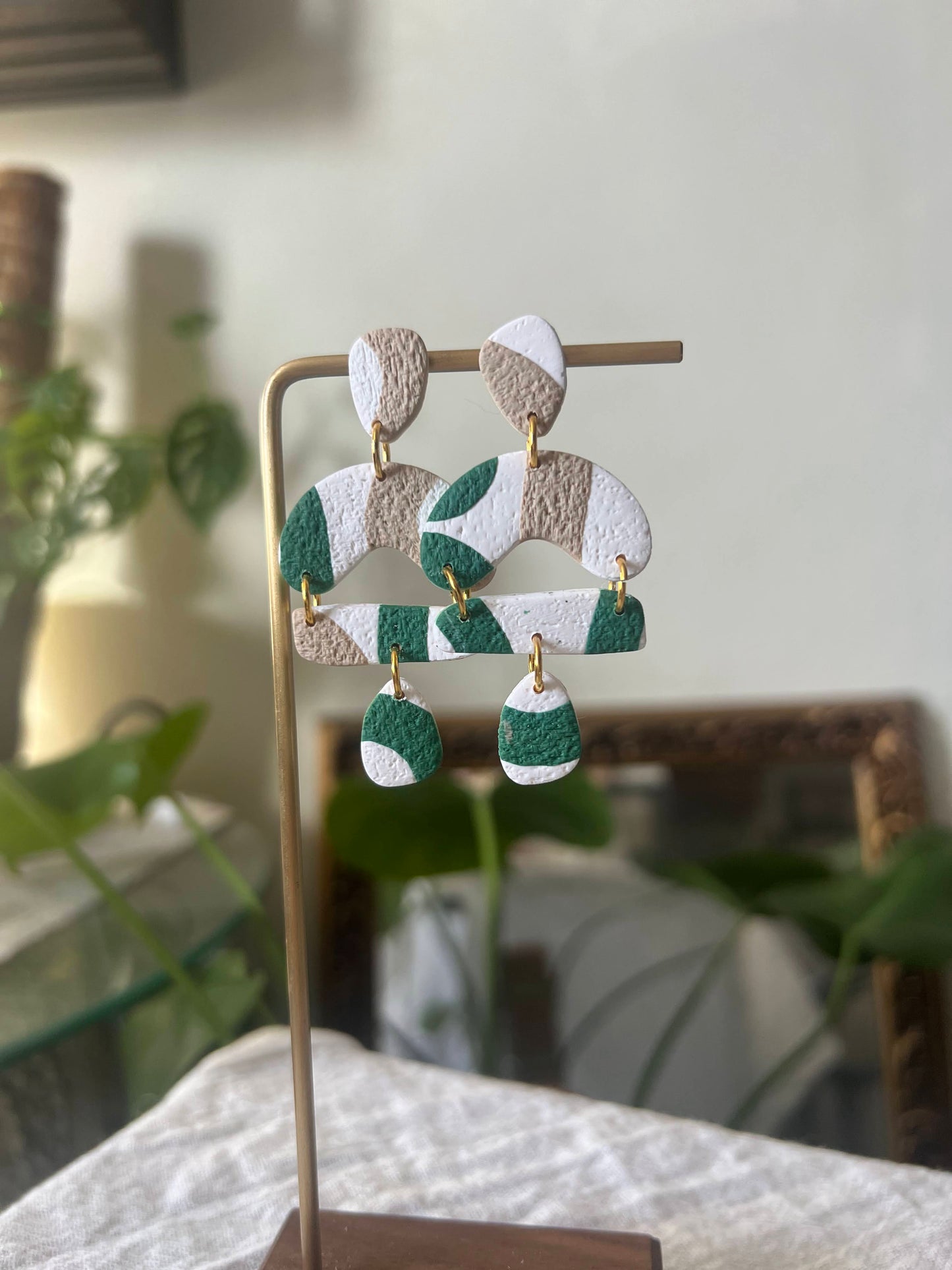 Bodhi- Polymer clay drop earring