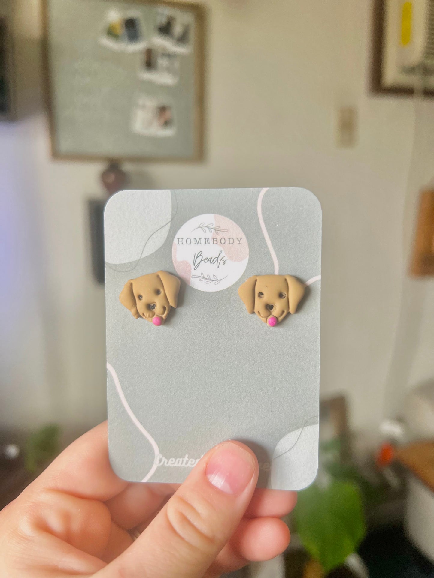 Puppy Studs- Polymer clay stud earring