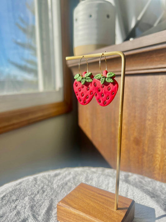 Srawberry babes- Polymer clay drop earring