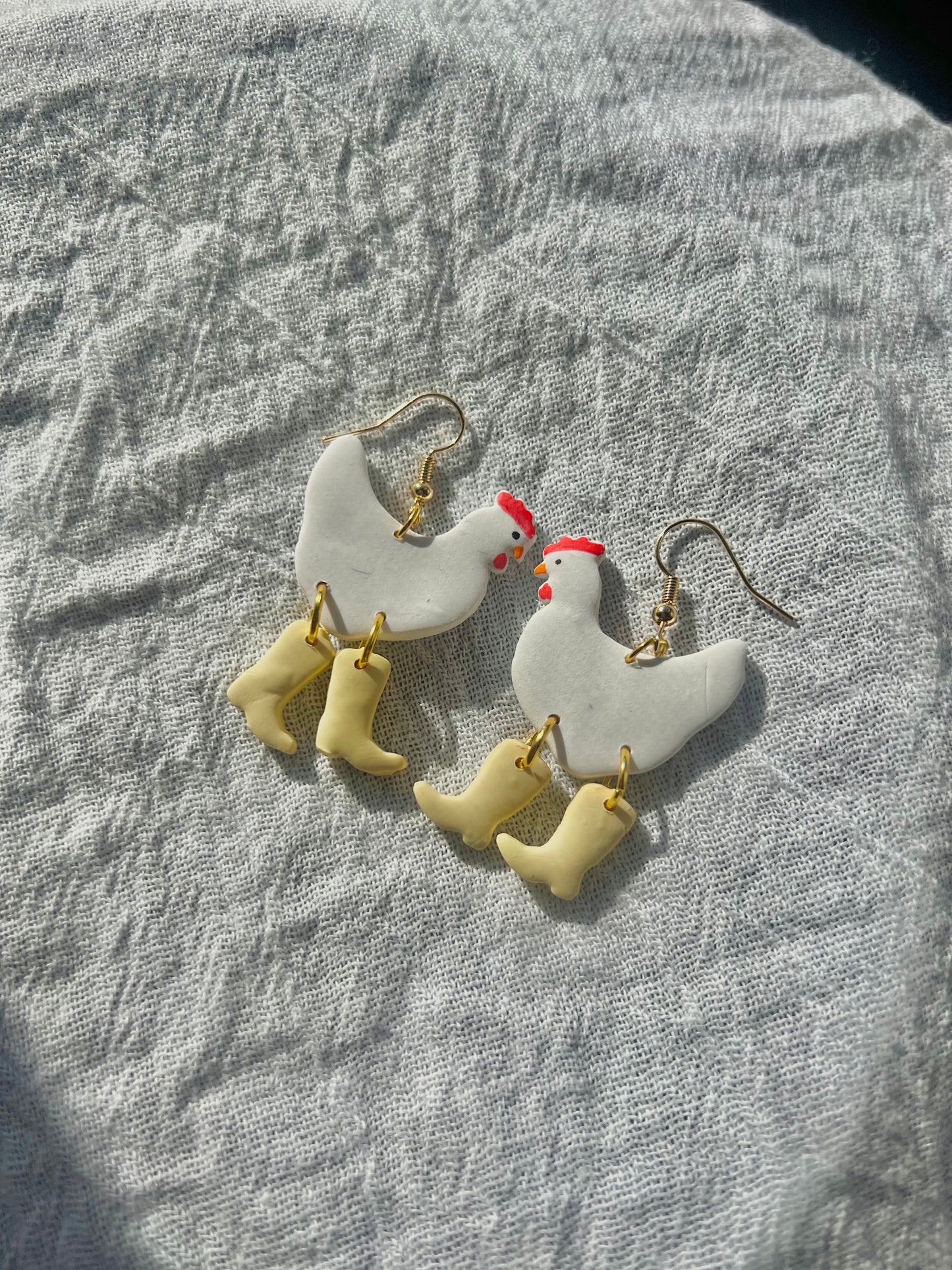 Chicken gals- Polymer clay drop earring