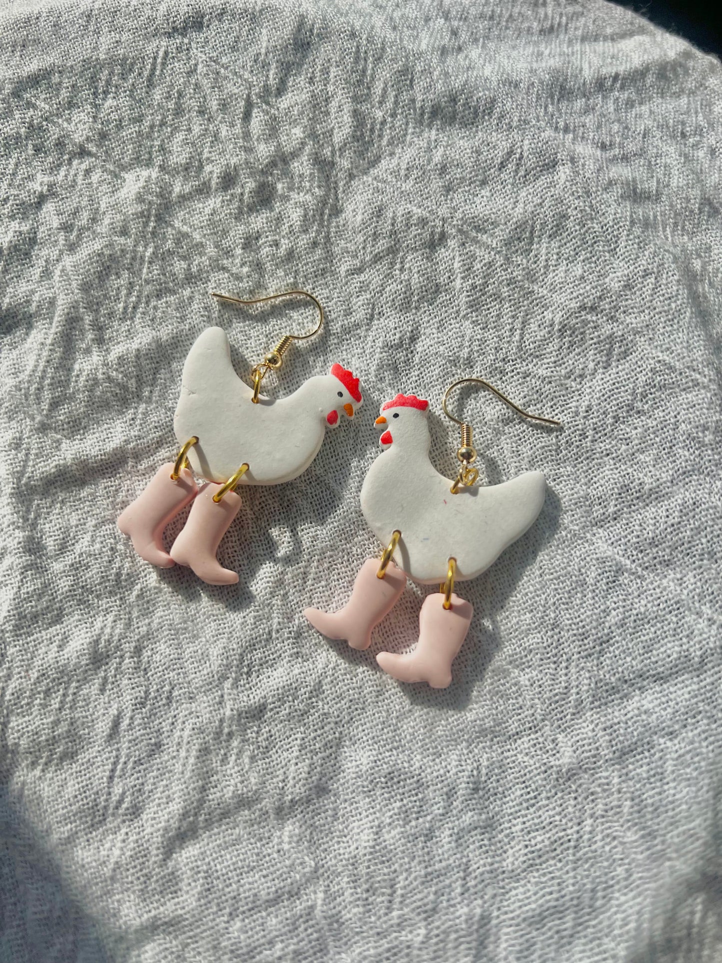 Chicken gals- Polymer clay drop earring