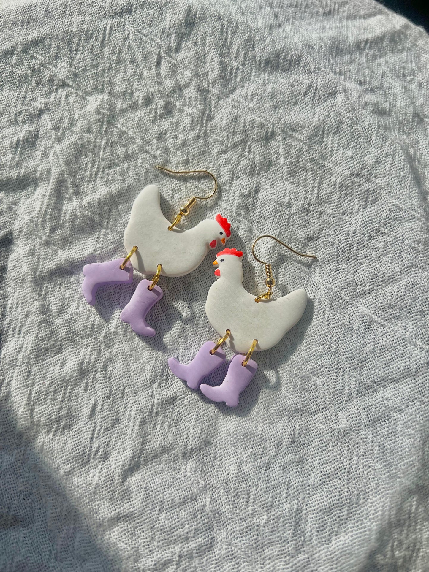 Chicken gals- Polymer clay drop earring