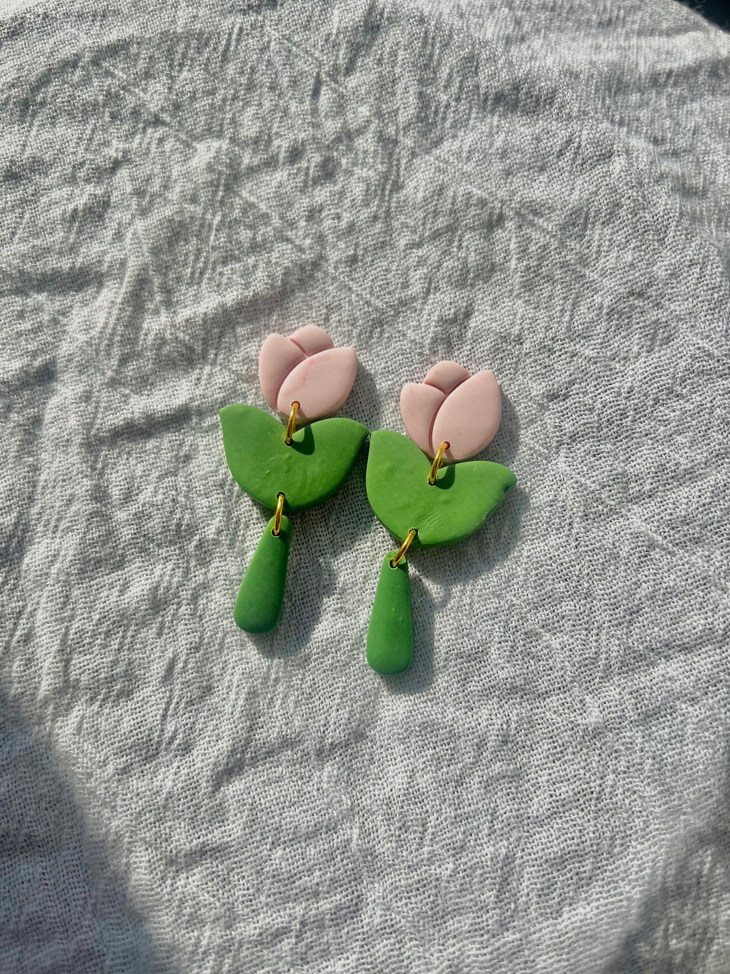 Tulip drops- Polymer clay drop earring