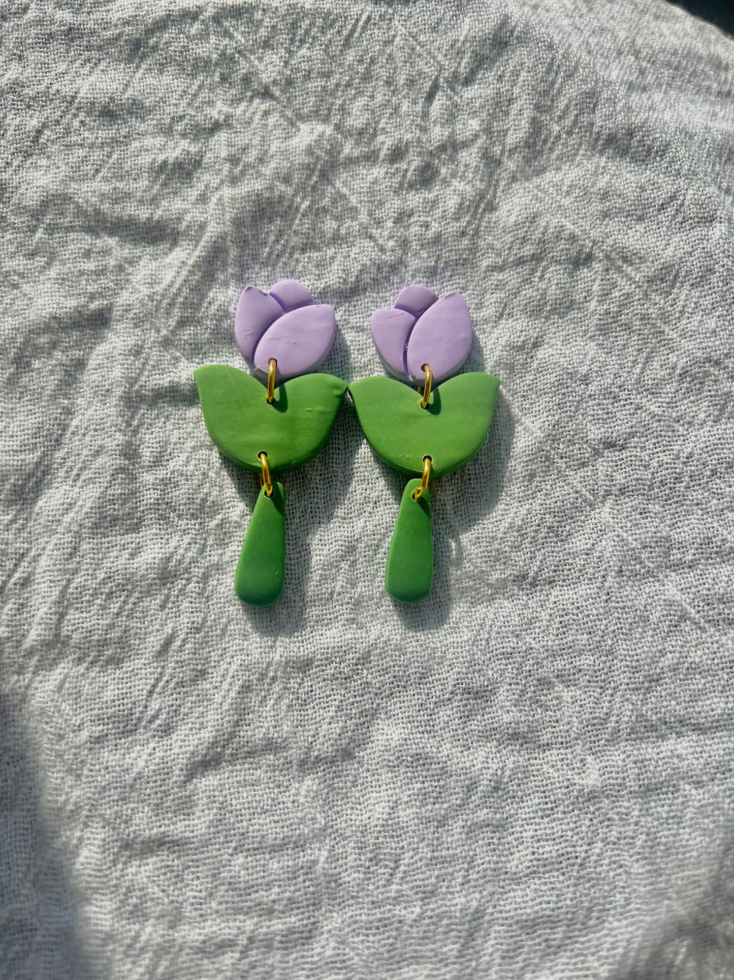 Tulip drops- Polymer clay drop earring