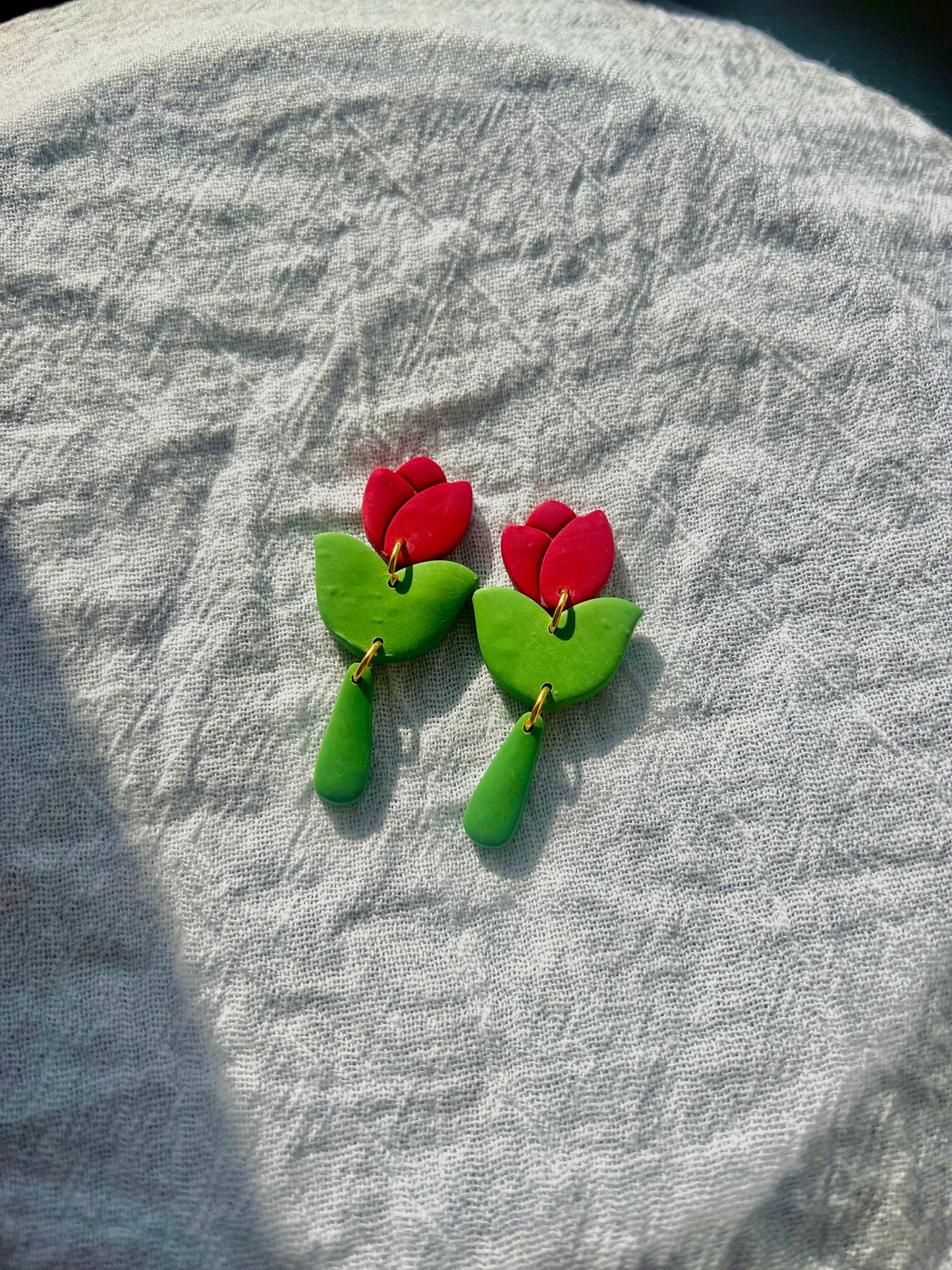 Tulip drops- Polymer clay drop earring