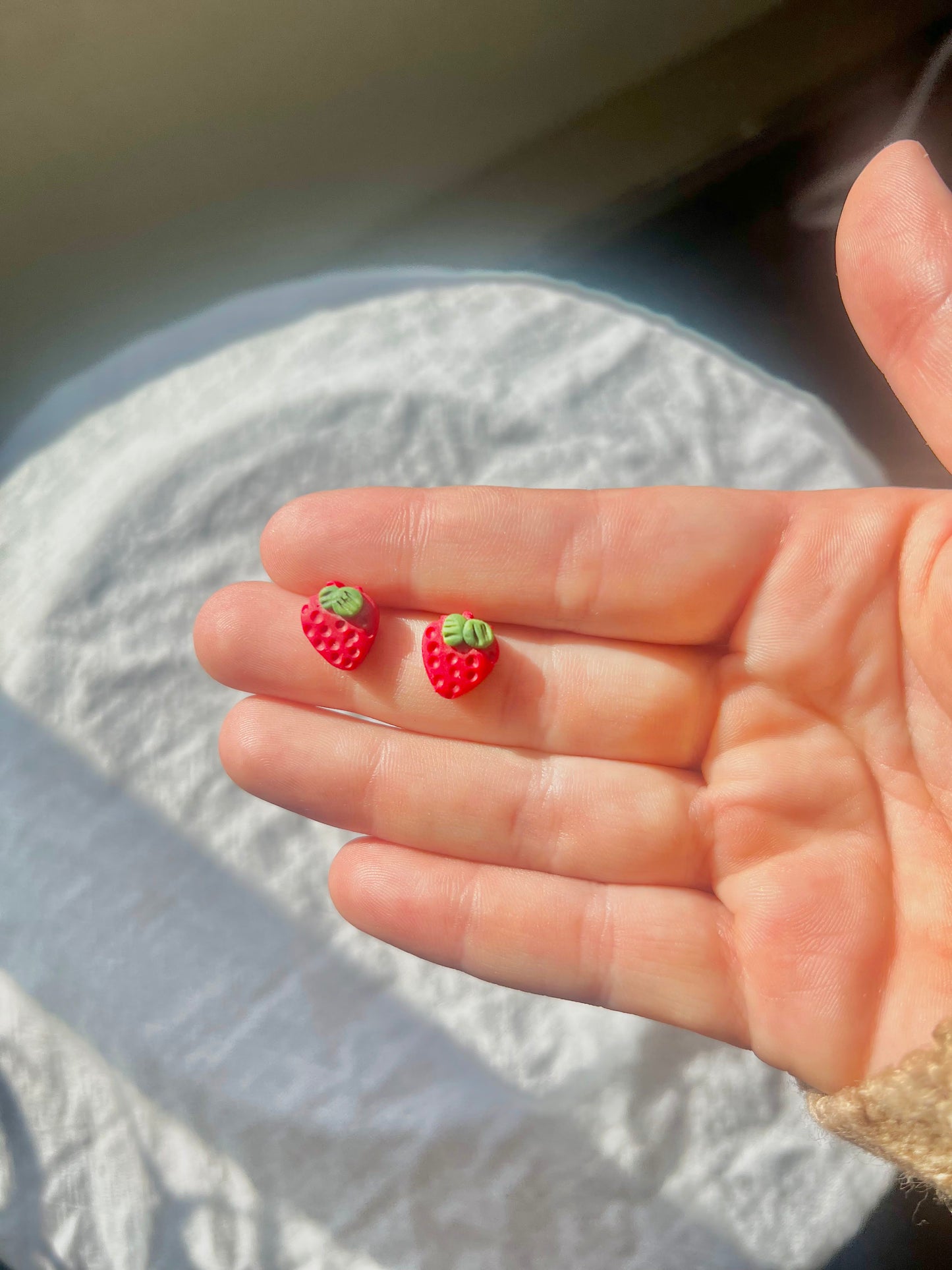 Srawberry babes- Polymer clay drop earring