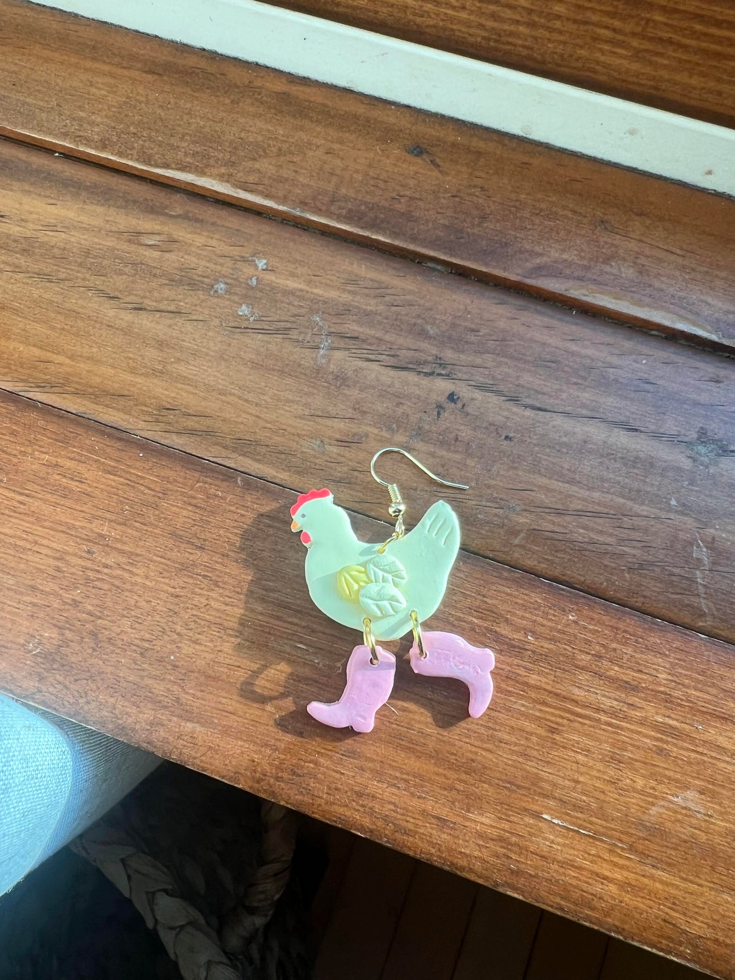 Chicken gals- Polymer clay drop earring